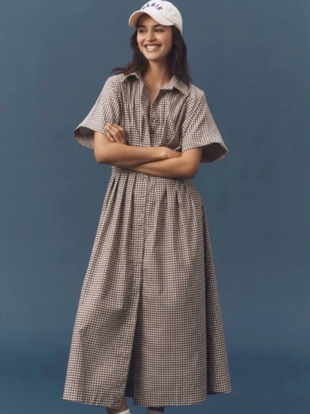 Anthropologie Tobie Dress Brown Gingham